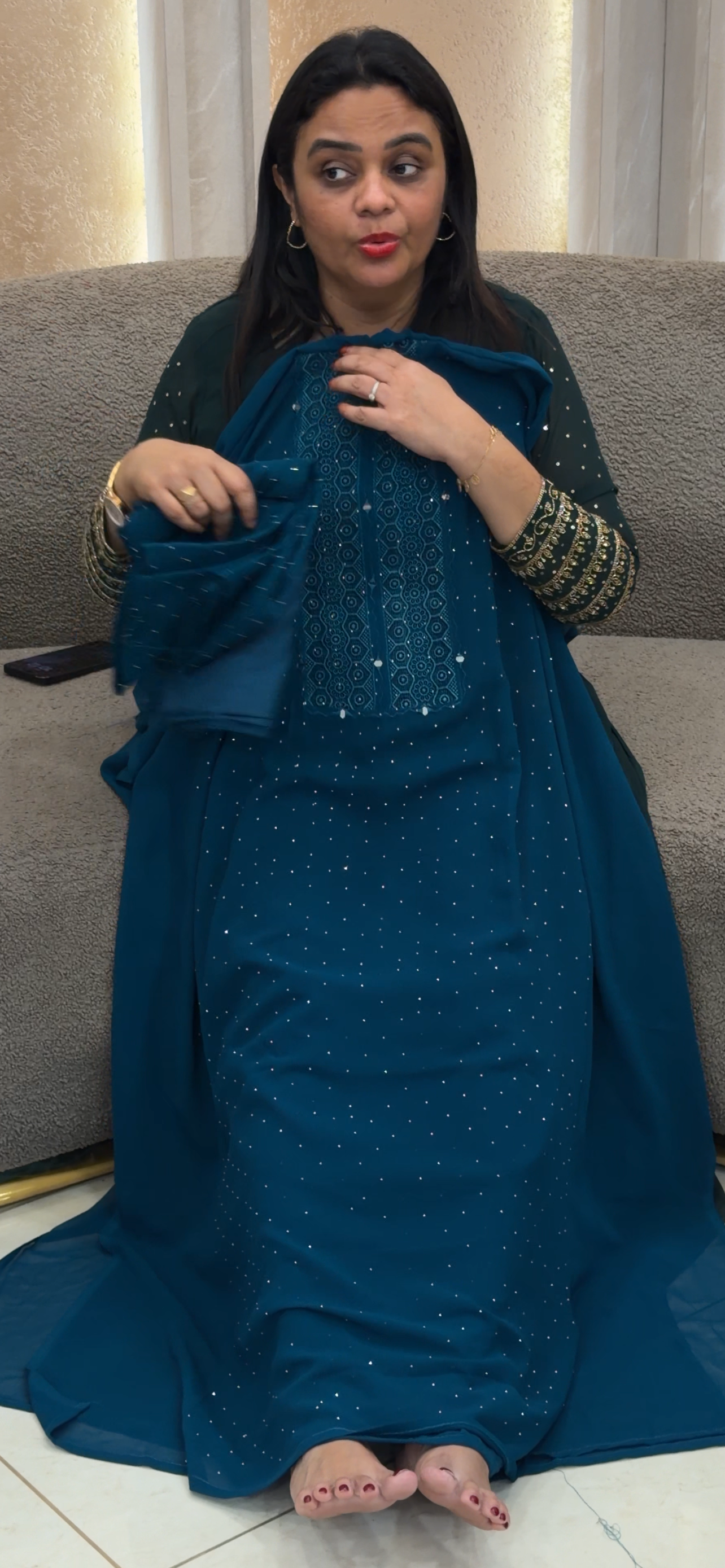 FAUX GEORGETTE UNSTITCHED SALWAR SUITS - IHA 33242
