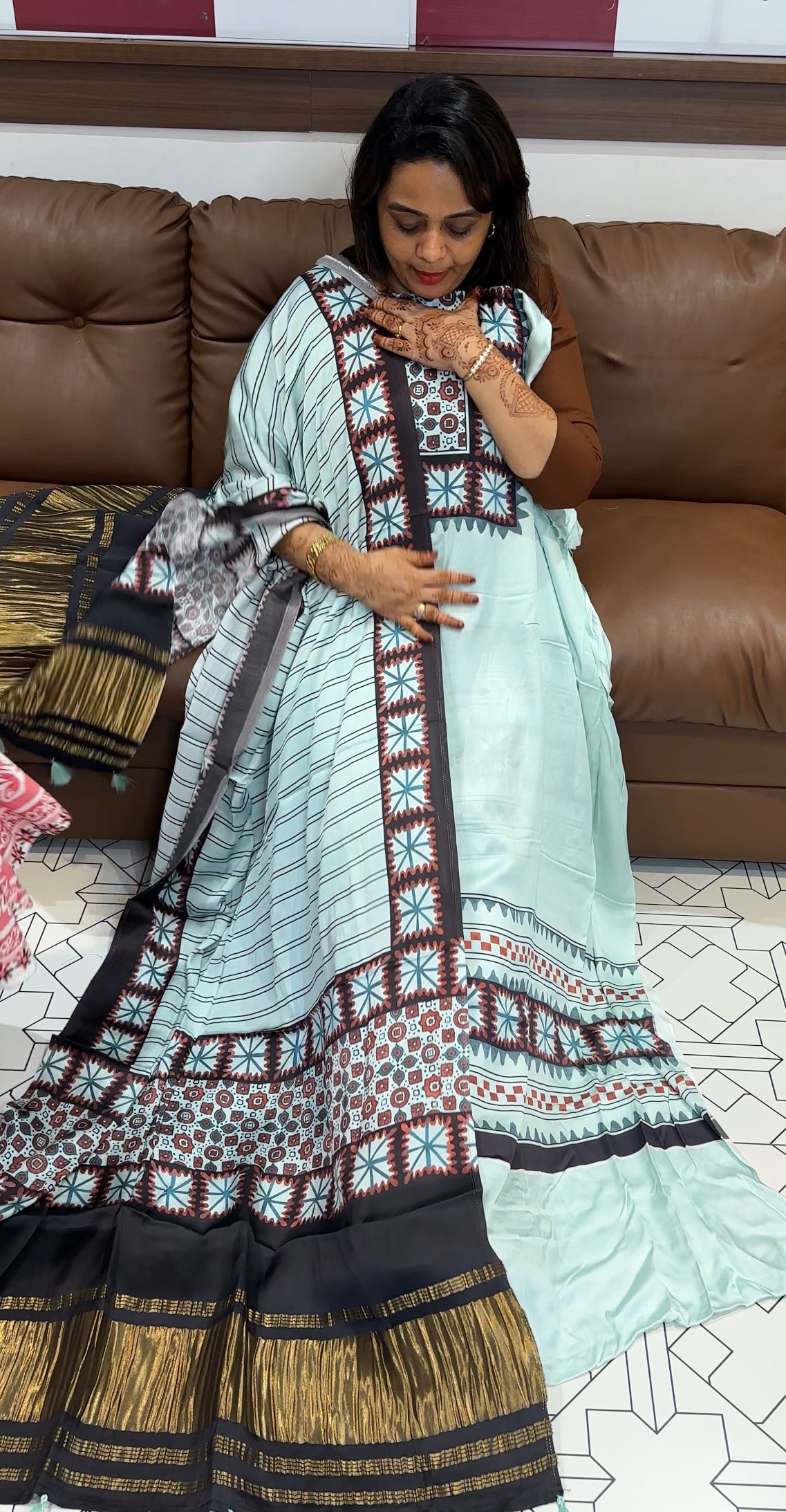 MODAL UNSTITCHED SALWAR SUITS - IHA 23746