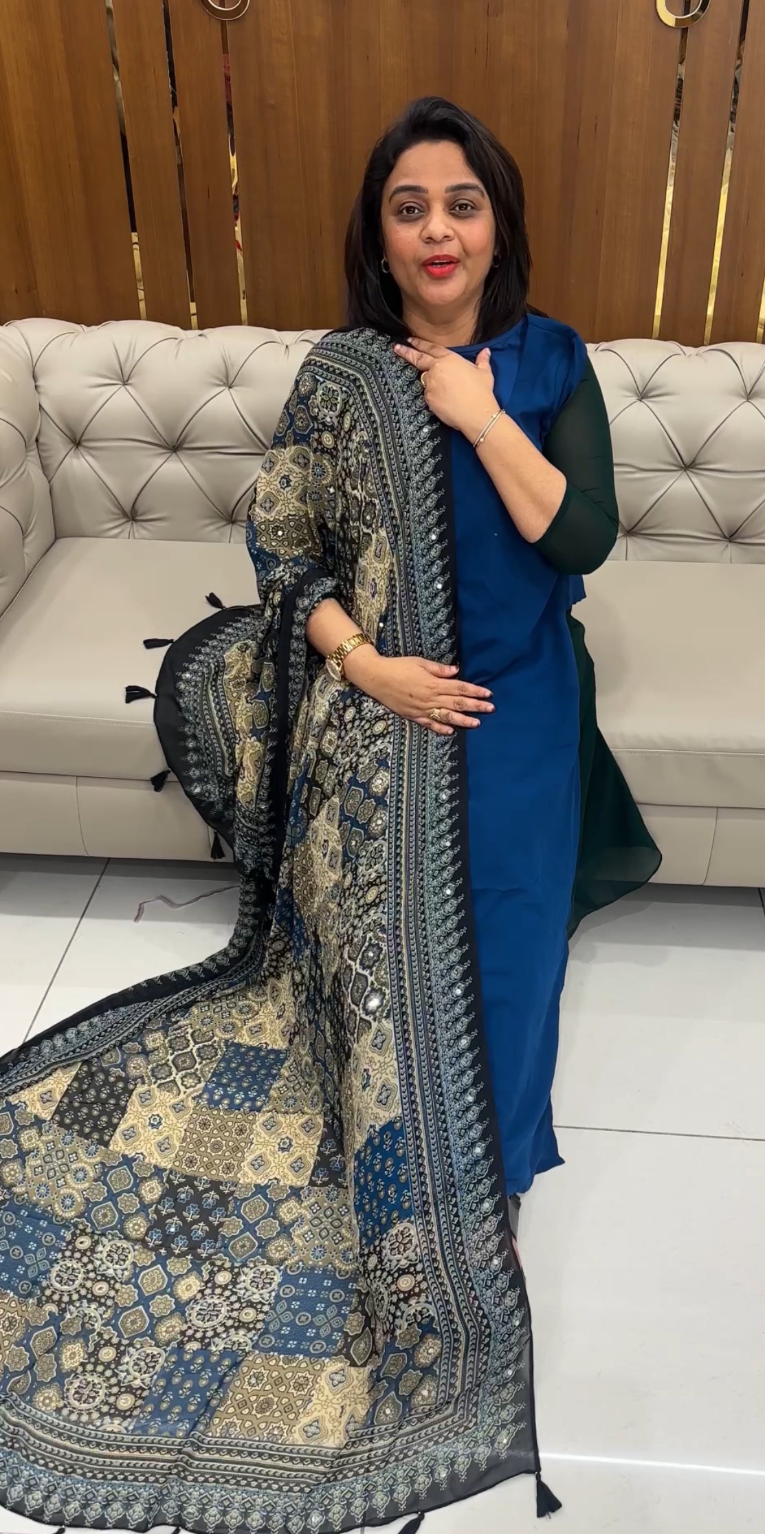 IHA'S IN-HOUSE GEORGETTE ALINE TOP AND DUPATTA - IHA 25272