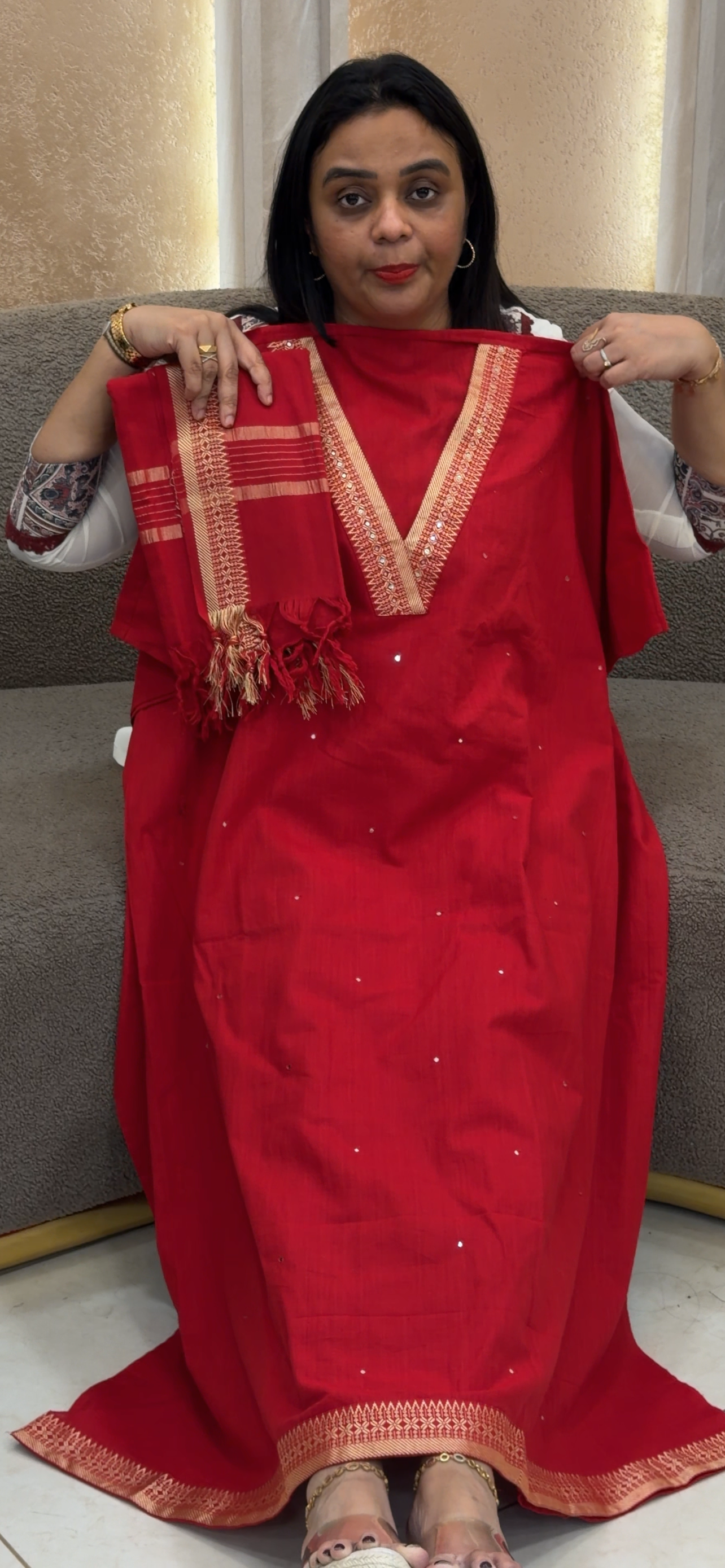 HANDLOOM COTTON UNSTITCHED SALWAR SUITS - IHA 32907