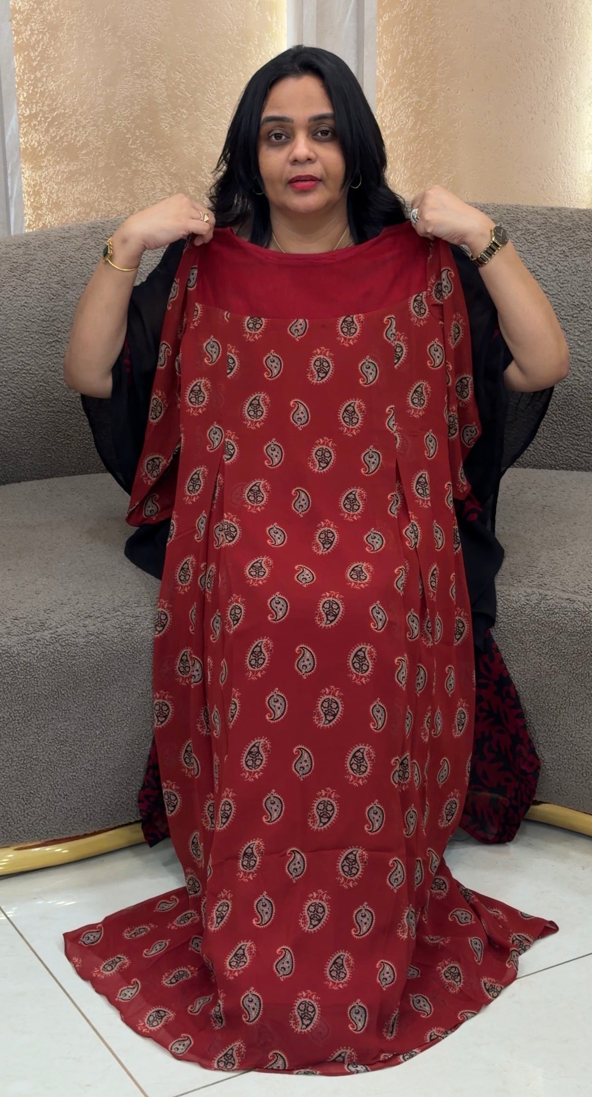 IHA'S IN-HOUSE AJRAKH PRINTED UNSTITCHED SALWAR SUITS - IHA 35196