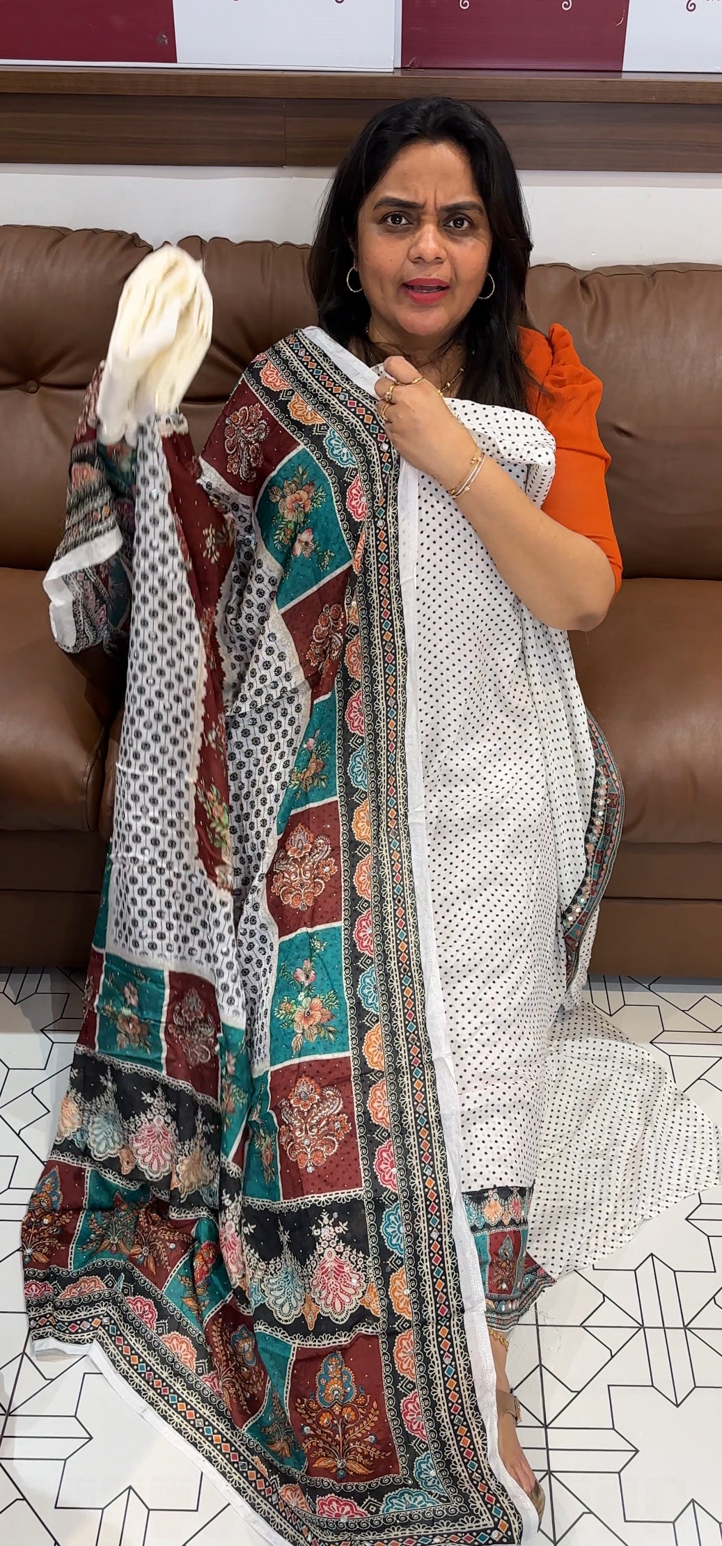 PRINTED CRAPE UNSTITCHED SALWAR SUITS - IHA 26450