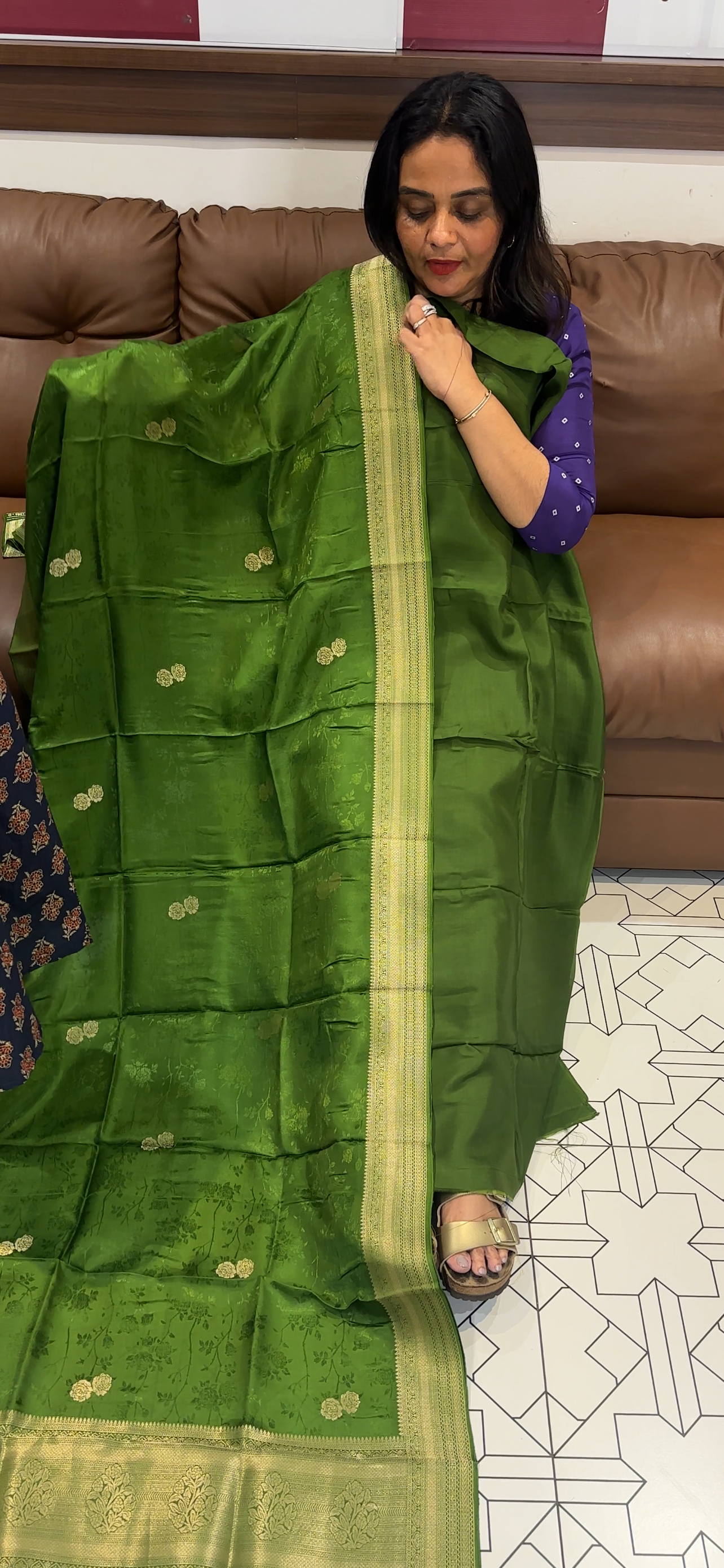 SILK BANARASI UNSTITCHED SALWAR SUITS - IHA 31263