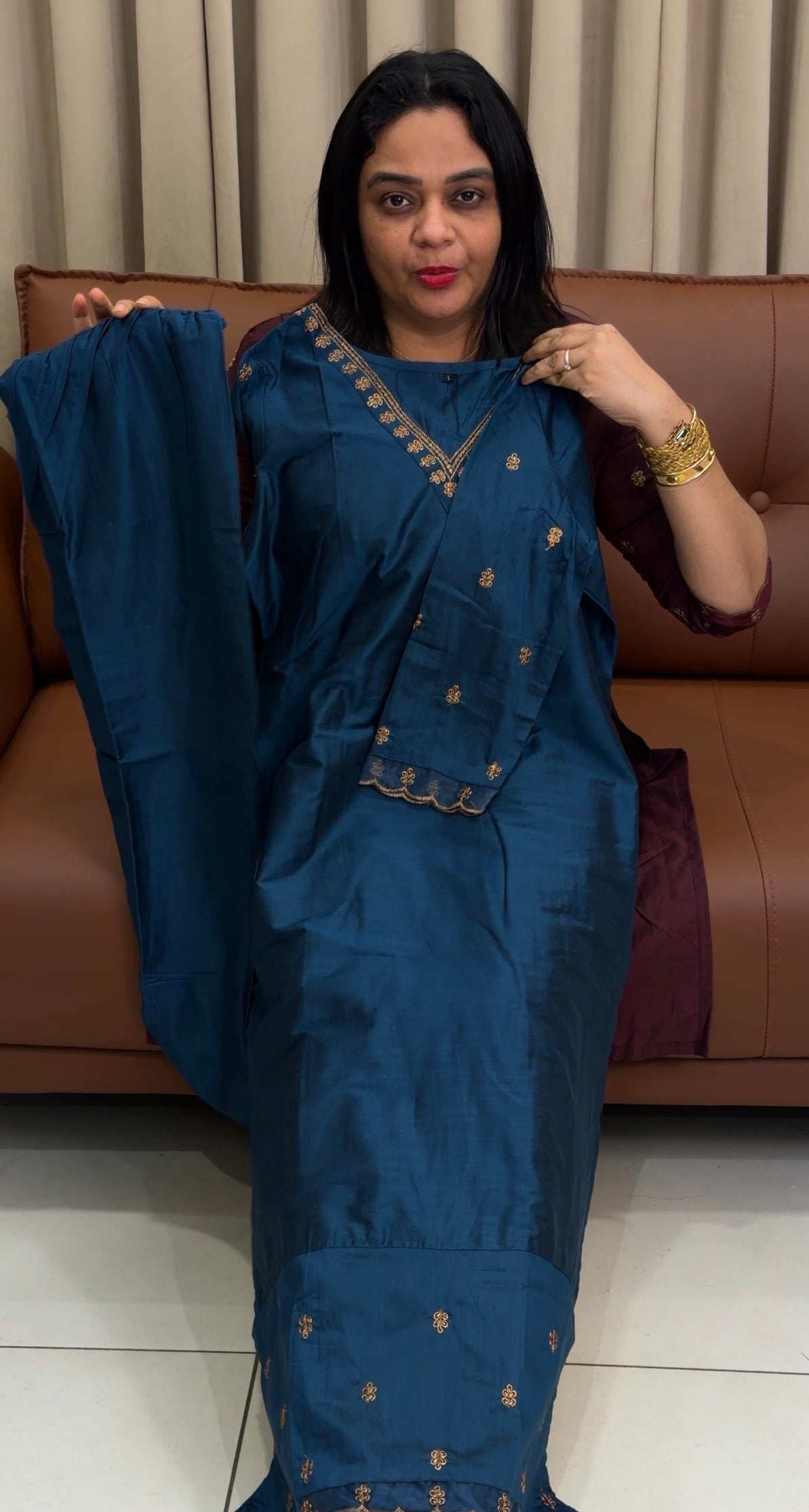 SLUB SILK CO-ORDS SETS - IHA 33742