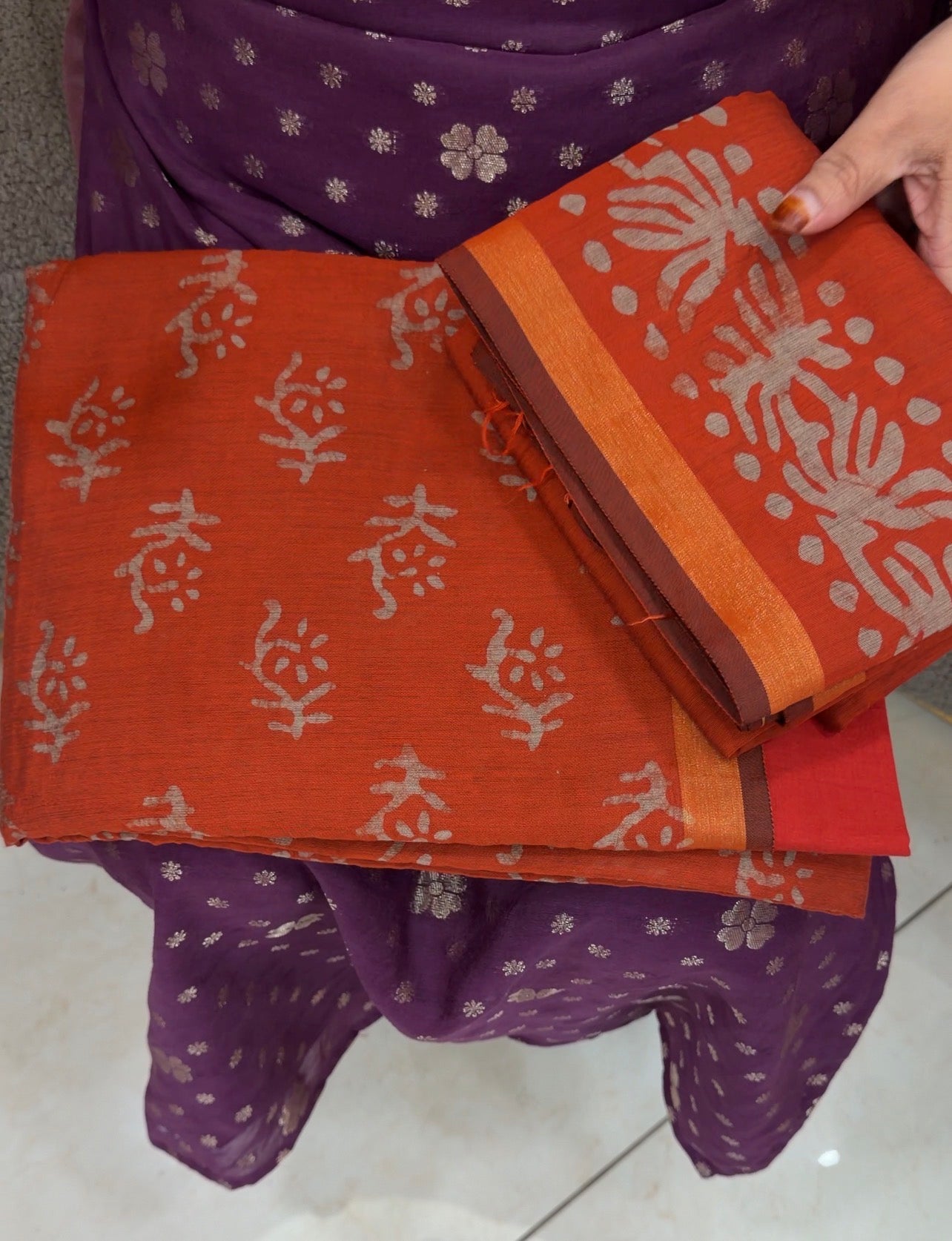 BATIK PRINTED UNSTITCHED SALWAR SUITS - IHA 32858