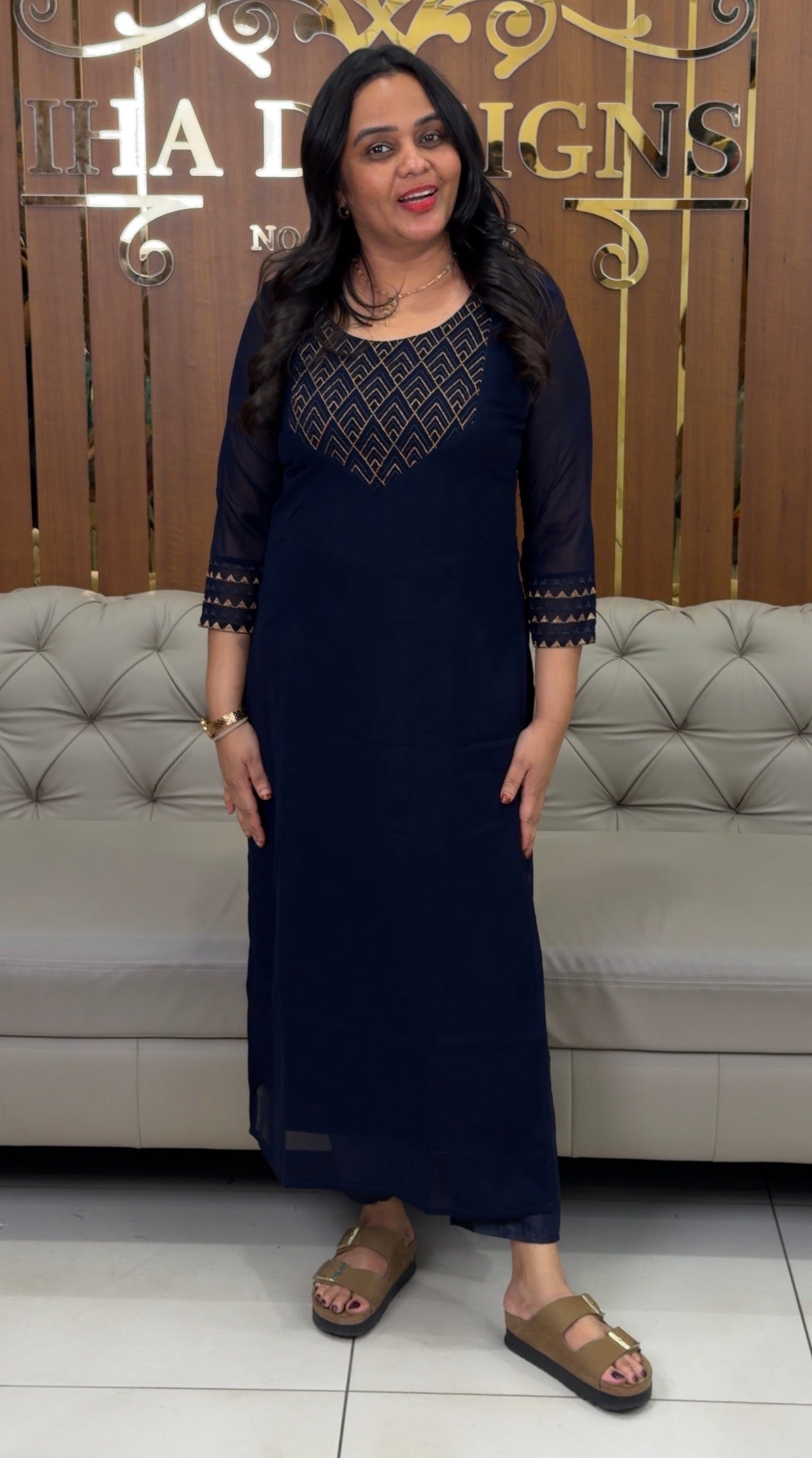 FAUX GEORGETTE CO-ORDS SETS - IHA 32632