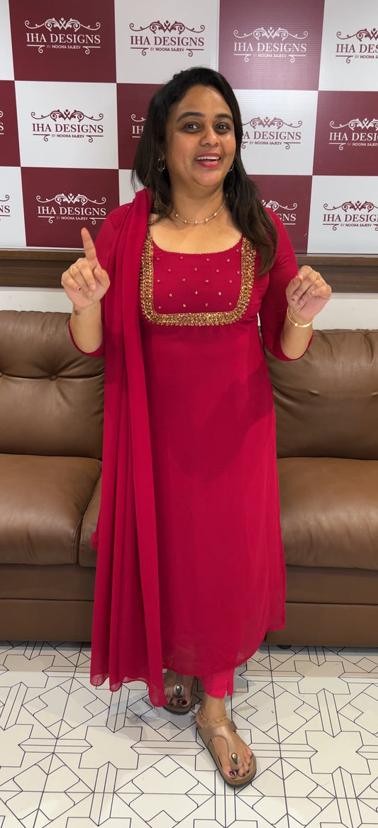 IHA'S IN-HOUSE HAND WORKED UNSTITCHED SALWAR SUITS - IHA 26222