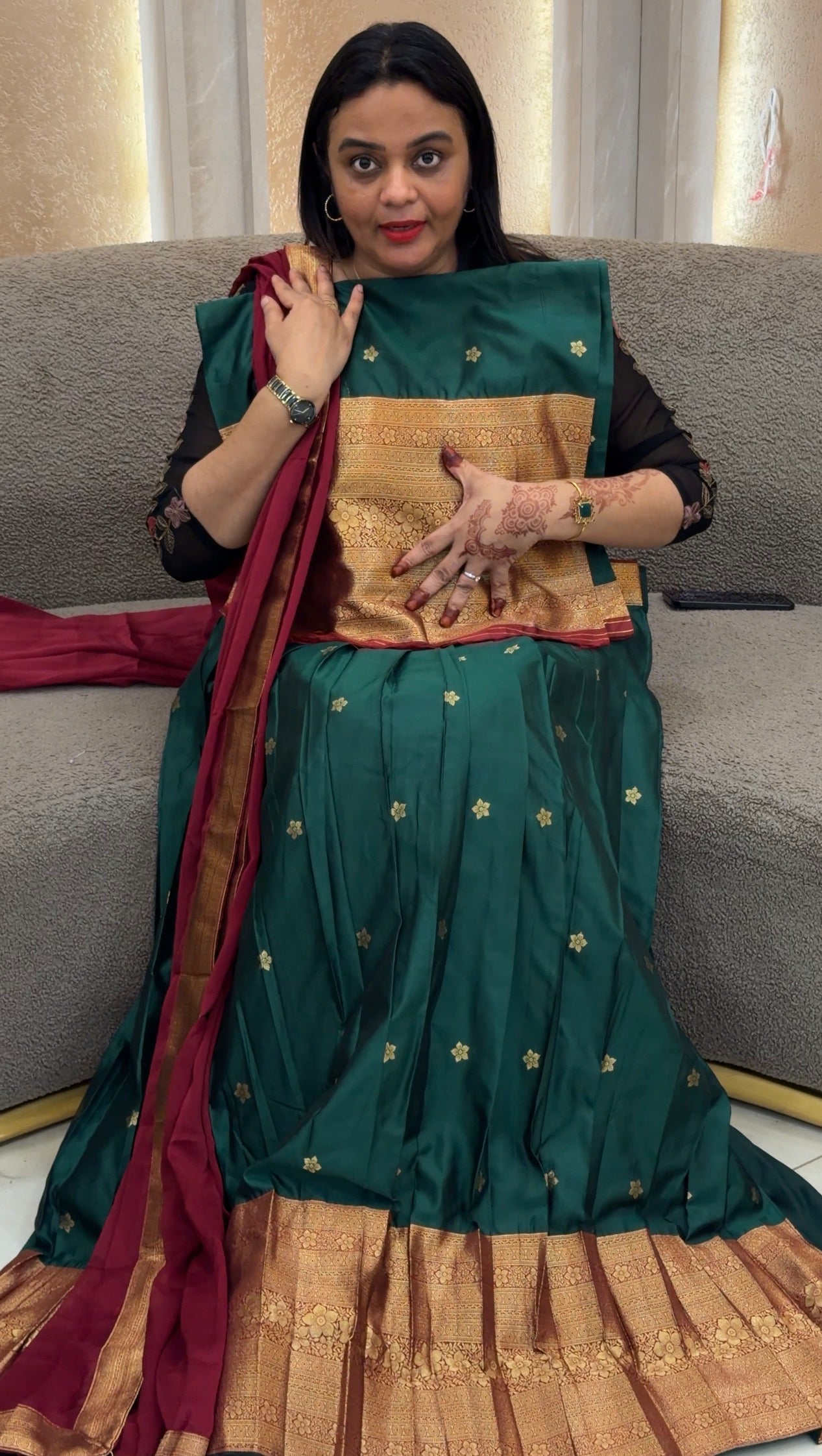 SEMI STITCHED DHAVANI SETS - IHA 33028