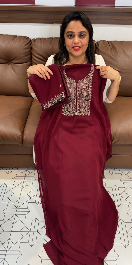 FAUX GEORGETTE UNSTITCHED SALWAR SUITS - IHA 24688