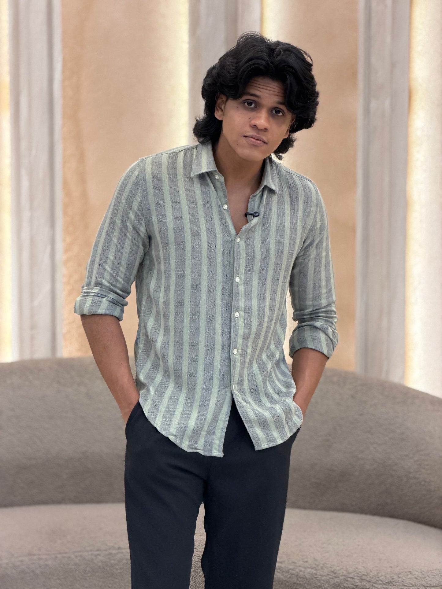 MENS LINEN SHIRT - IHA 33166