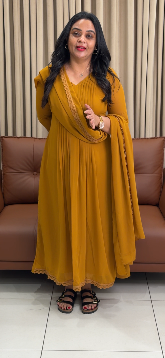 IHA'S IN-HOUSE FAUX GEORGETTE ALINE TOP AND DUPATTA - IHA 34337