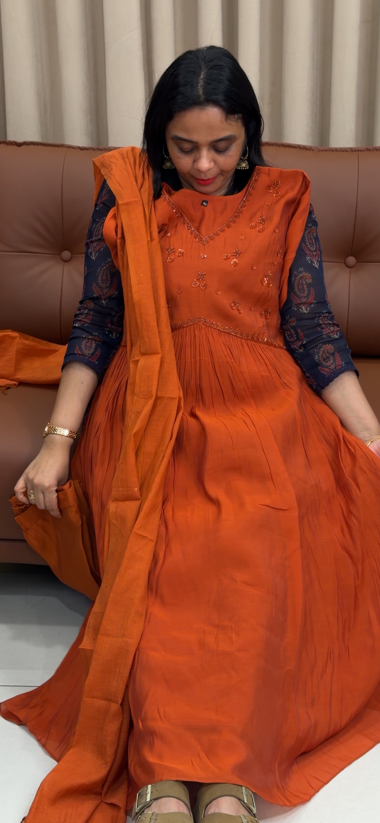 MUL CHANDERI TOP, BOTTOM AN DUPATTA - IHA 33585