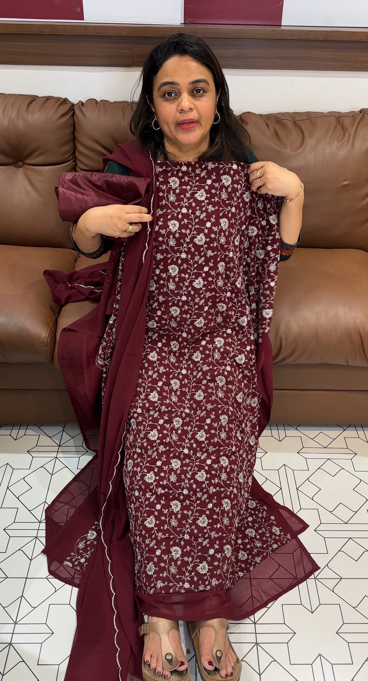 FAUX GEORGETTE UNSTITCHED SALWAR SUITS  - IHA 26236