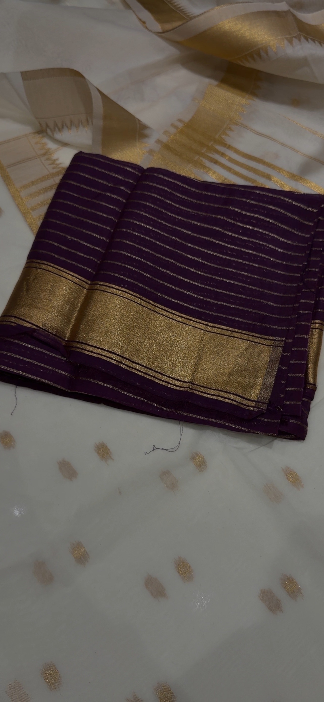 MALAI CHANDERI ONAM SAREES - IHA 34130