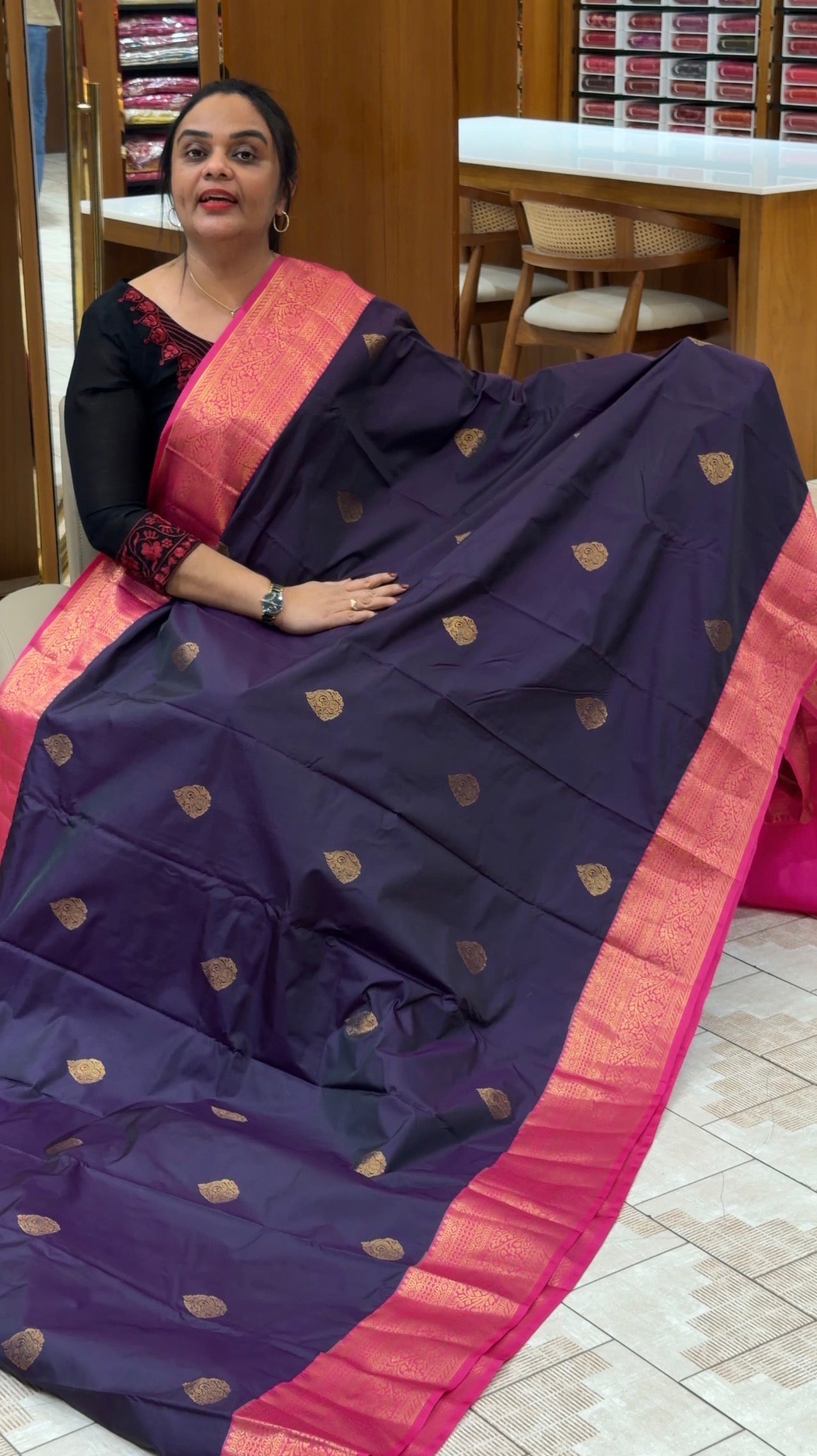 SEMI KANCHIPURAM SILK SAREES - IHA 31387