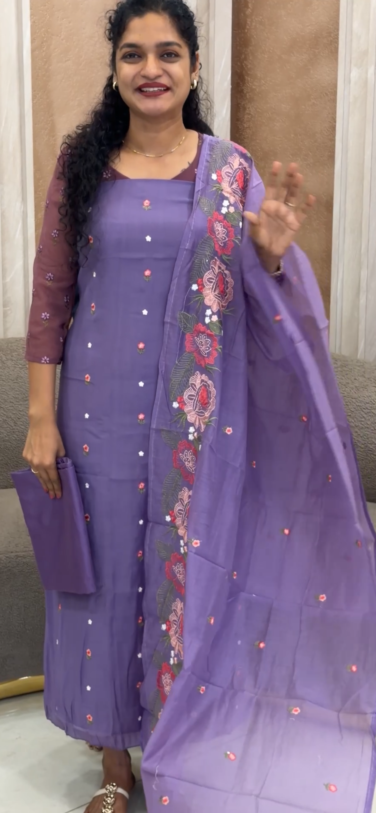 MALAI CHANDERI UNSTITCHED SALWAR SUITS - IHA 33289