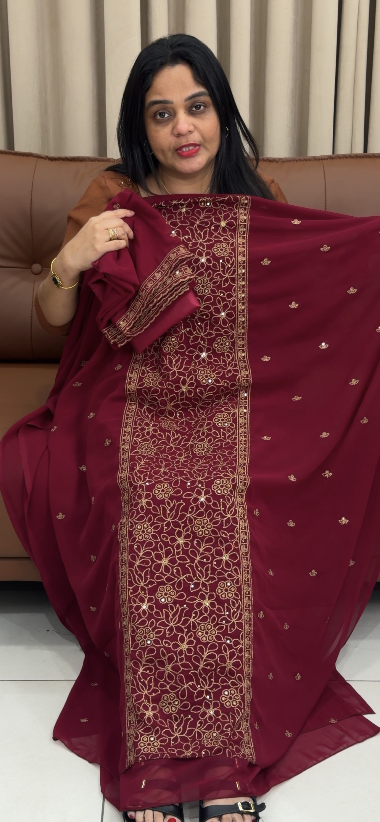 FAUX GEORGETTE UNSTITCHED SALWAR SUITS - IHA 34282