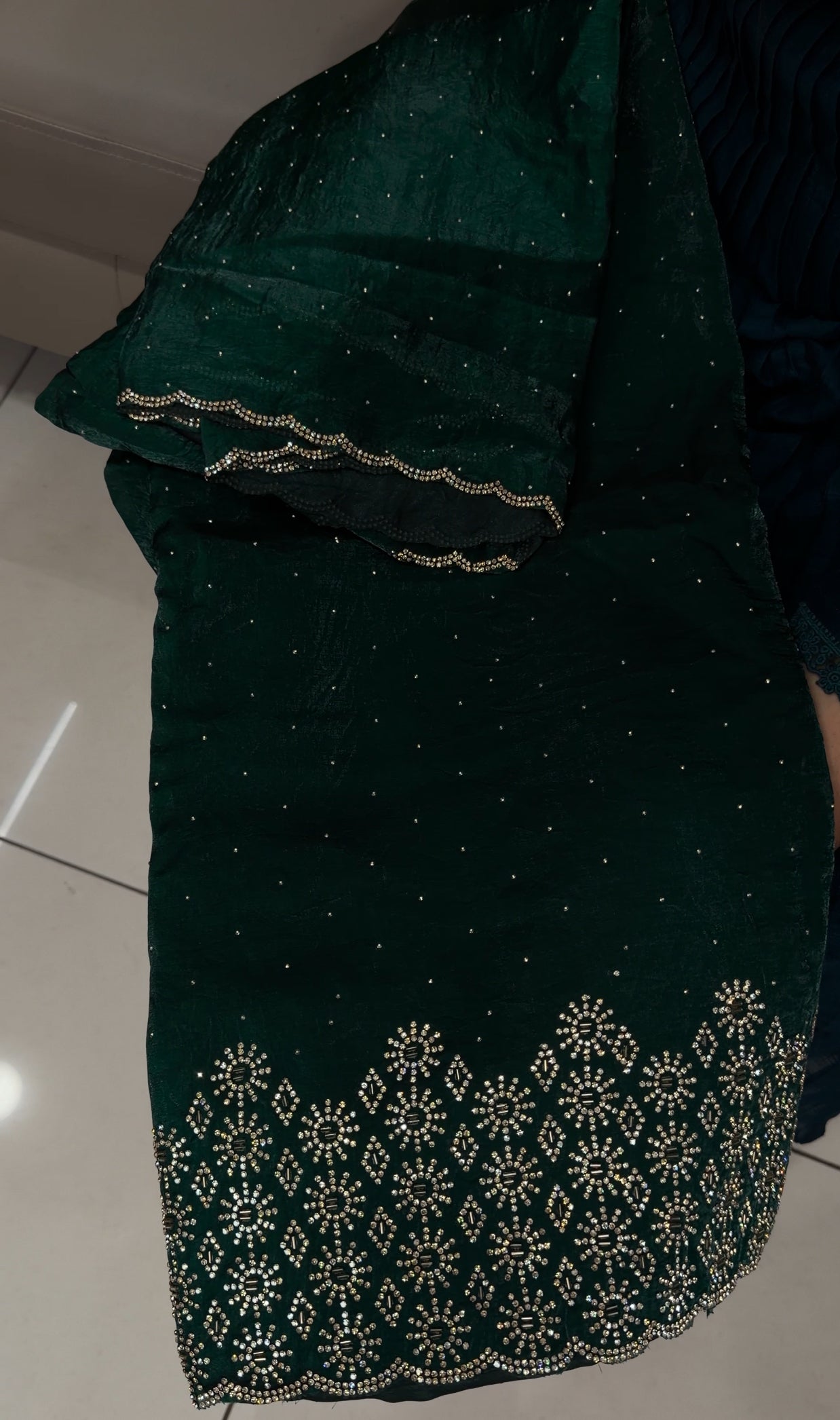 VELVET ORGANZA UNSTITCHED SALWAR SUITS - IHA 30680