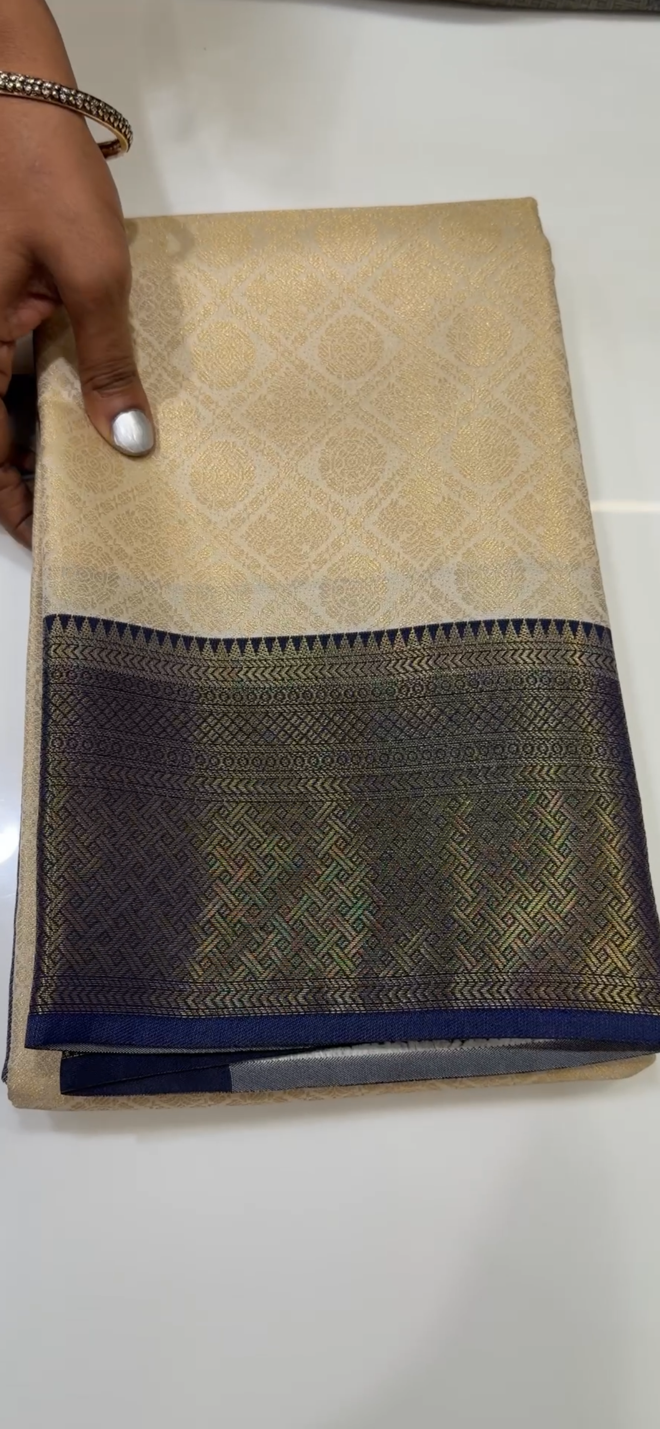 SEMI BROCADE SAREES - IHA 32963