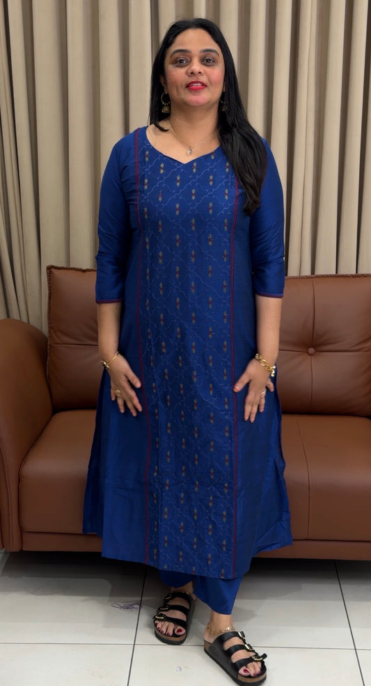 SEMI RAW SILK CO-ORDS SETS - IHA 34076