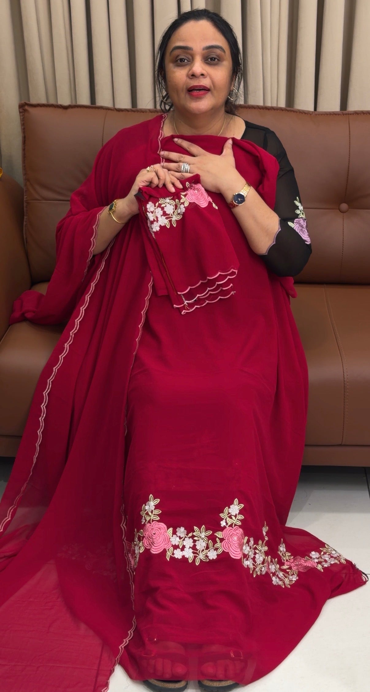 FORWARD FAUX GEORGETTE UNSTITCHED SALWAR SUITS - IHA 34726