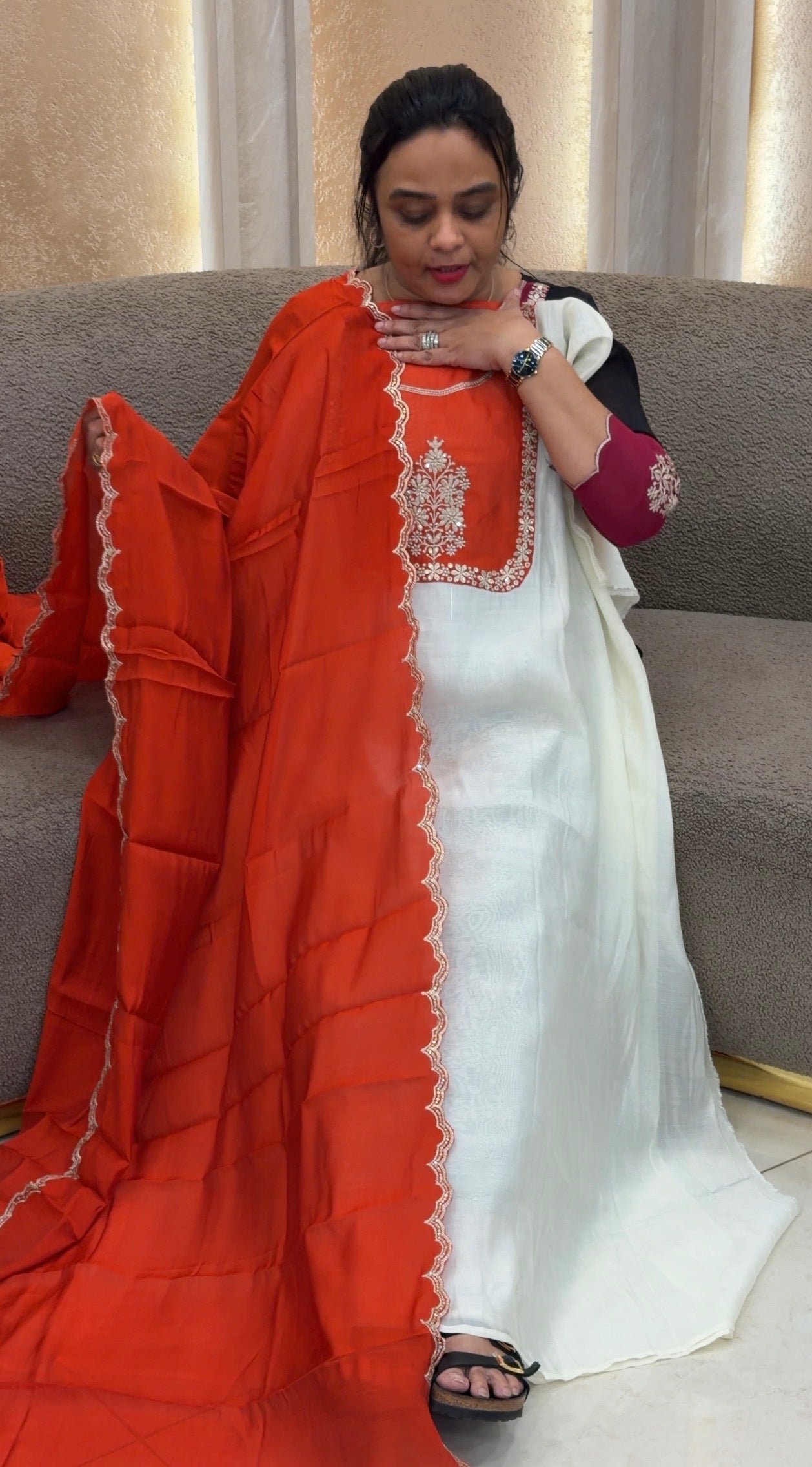 FORWARD MALAI CHANDERI UNSTITCHED SALWAR SUITS - IHA 35086