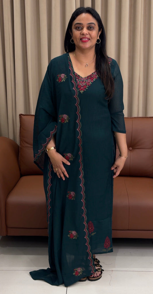 MUL CRUSHED UNSTITCHED SALWAR SUITS - IHA 33890