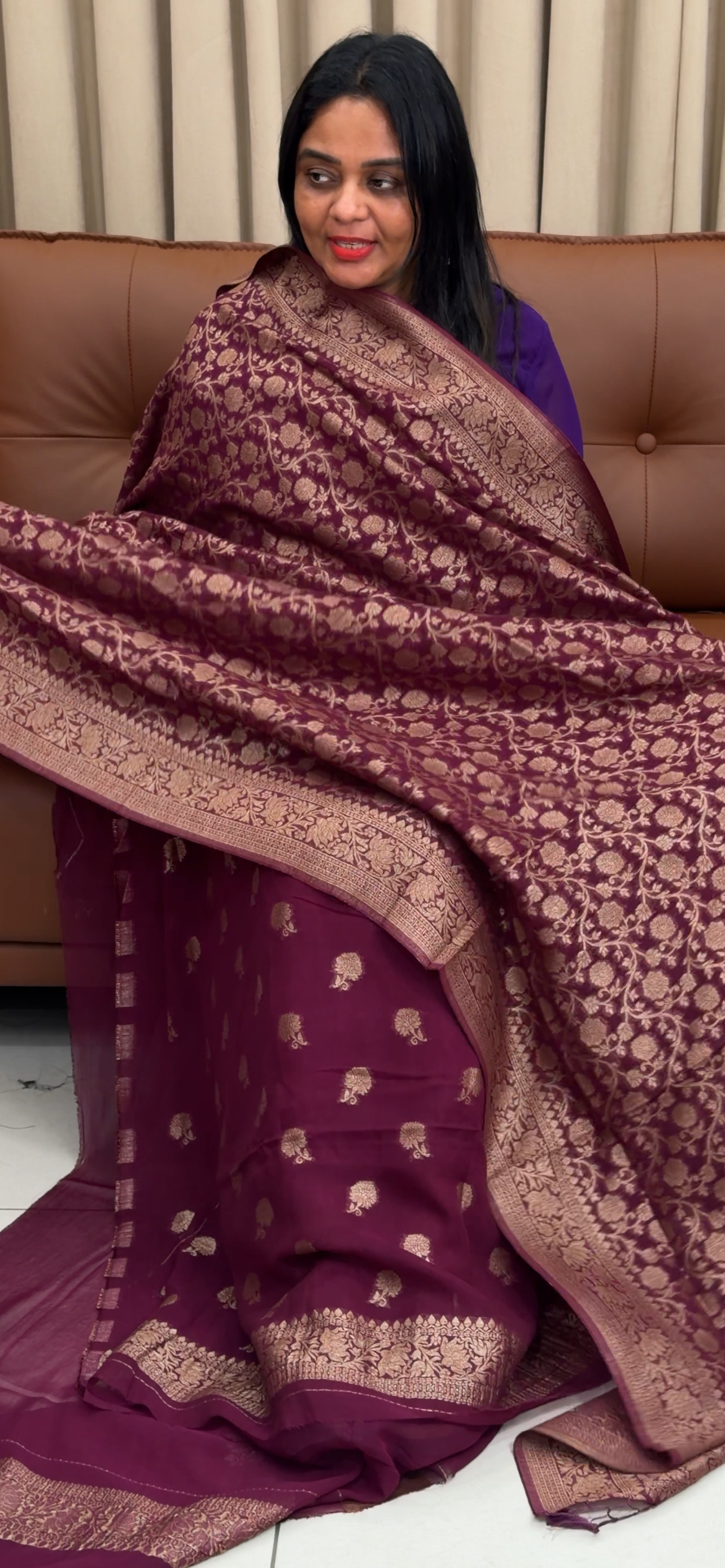 VISCOSE GEORGETTE BANARSI UNSTITCEHD SALWAR SUIST - IHA 33672