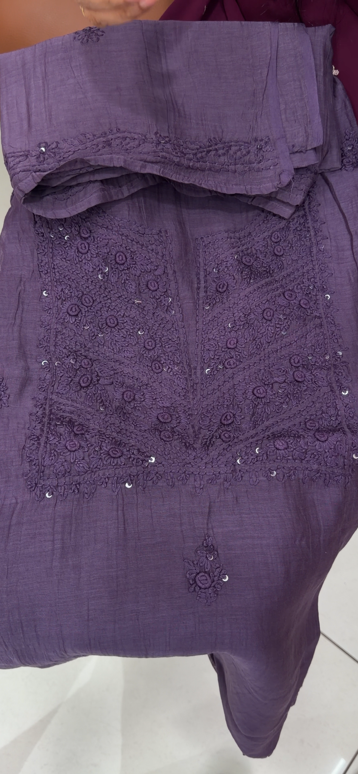 CHIKANKARI UNSTITCHED SALWAR SUITS - IHA 35802