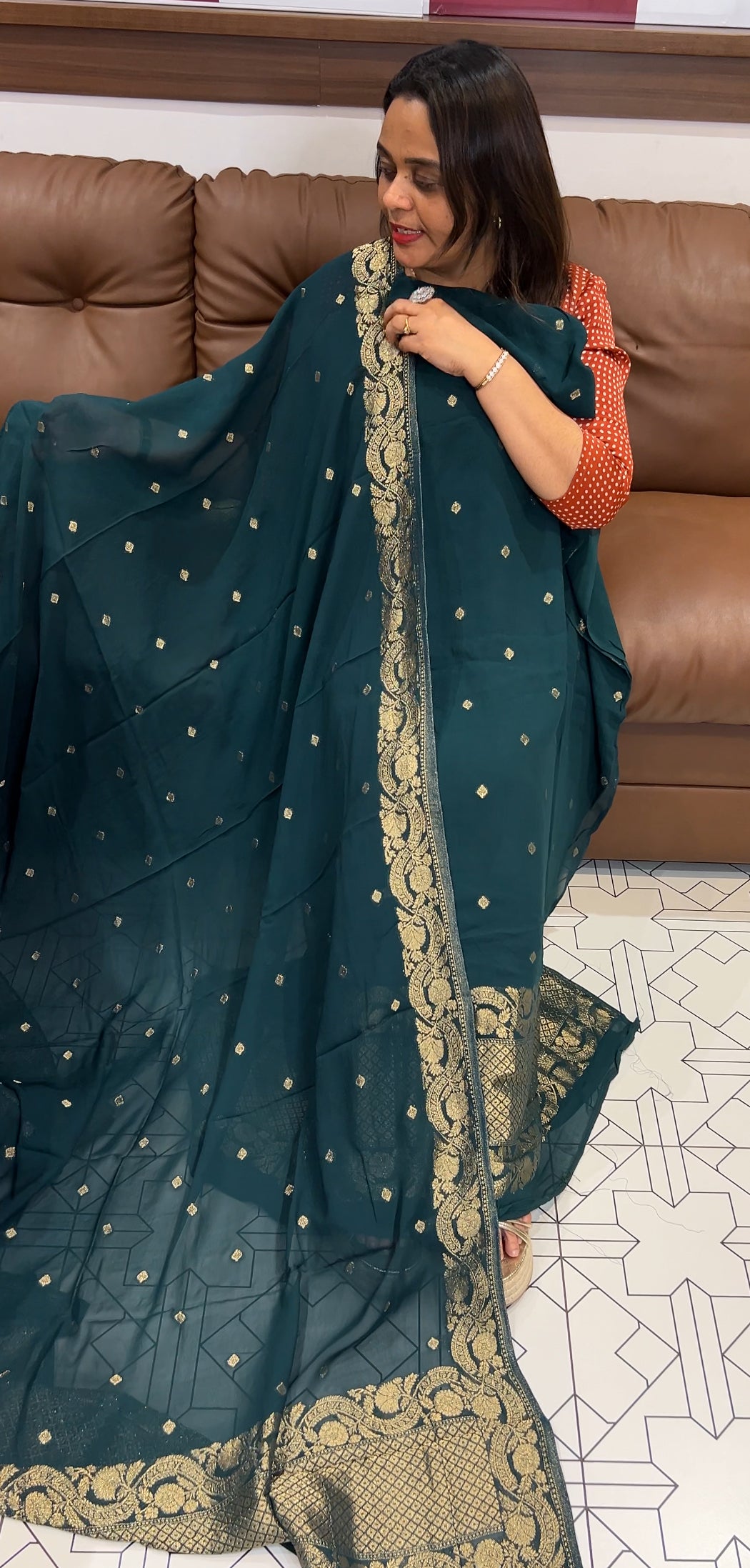GEORGETTE UNSTITCHED SALWAR SUITS - IHA 23481