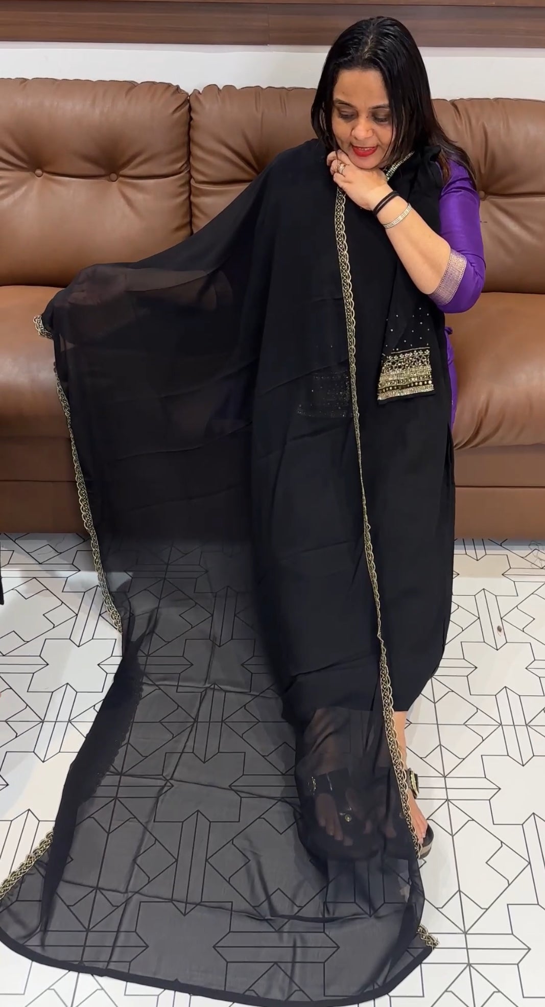 HAND WORKED TOP ,BOTTOM AND DUPATTA  - IHA 19080