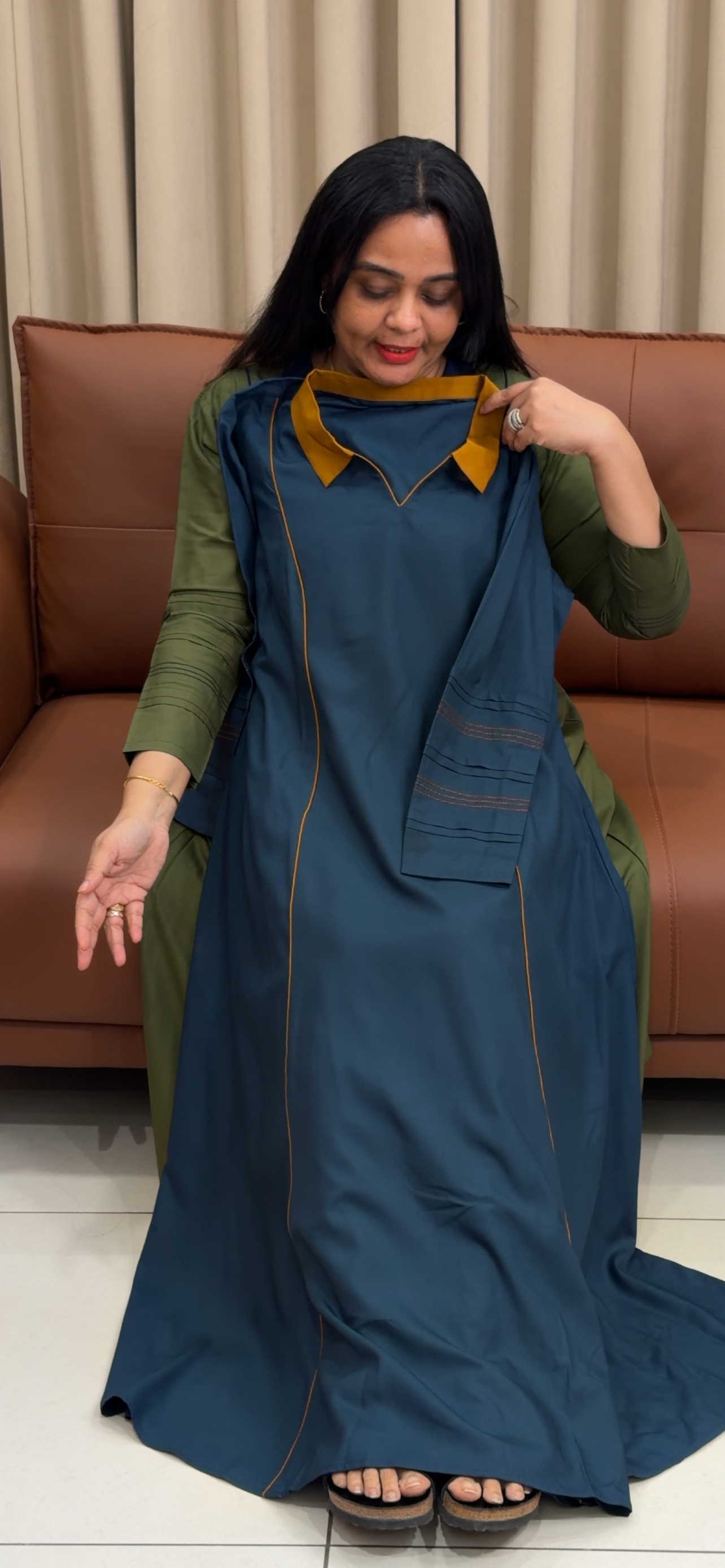 IHA'S IN-HOUSE RAYON LONG TUNIC TOPS  - IHA 35265