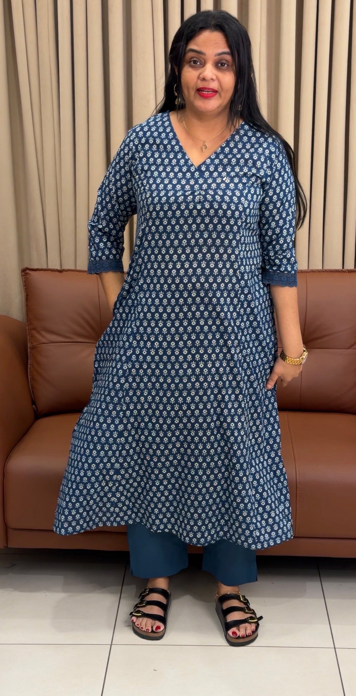 PRINTED COTTON TOP AND BOTTOM - IHA 34499