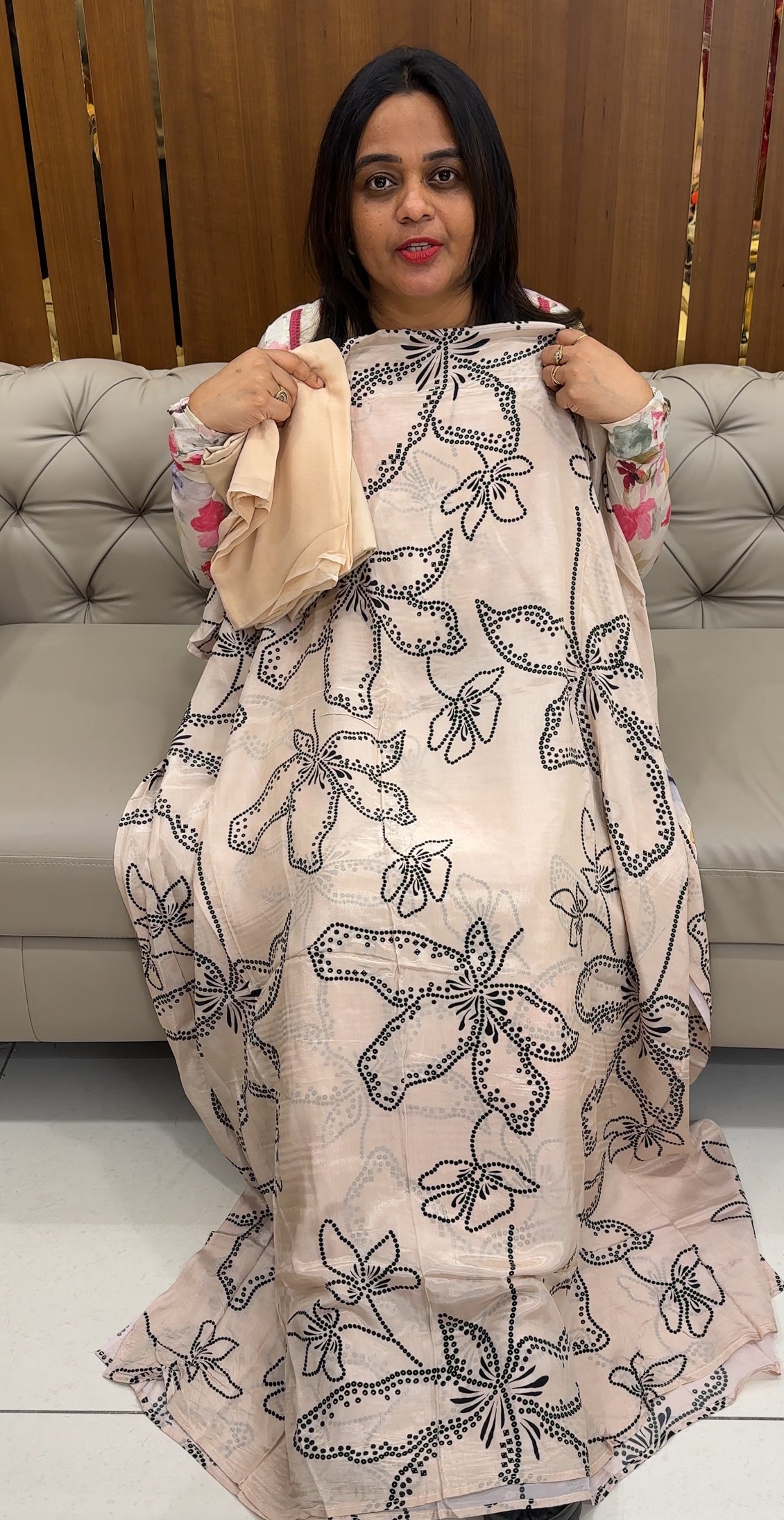 PRINTED CRAPE UNSTITCHED SALWAR SUITS - IHA 26074