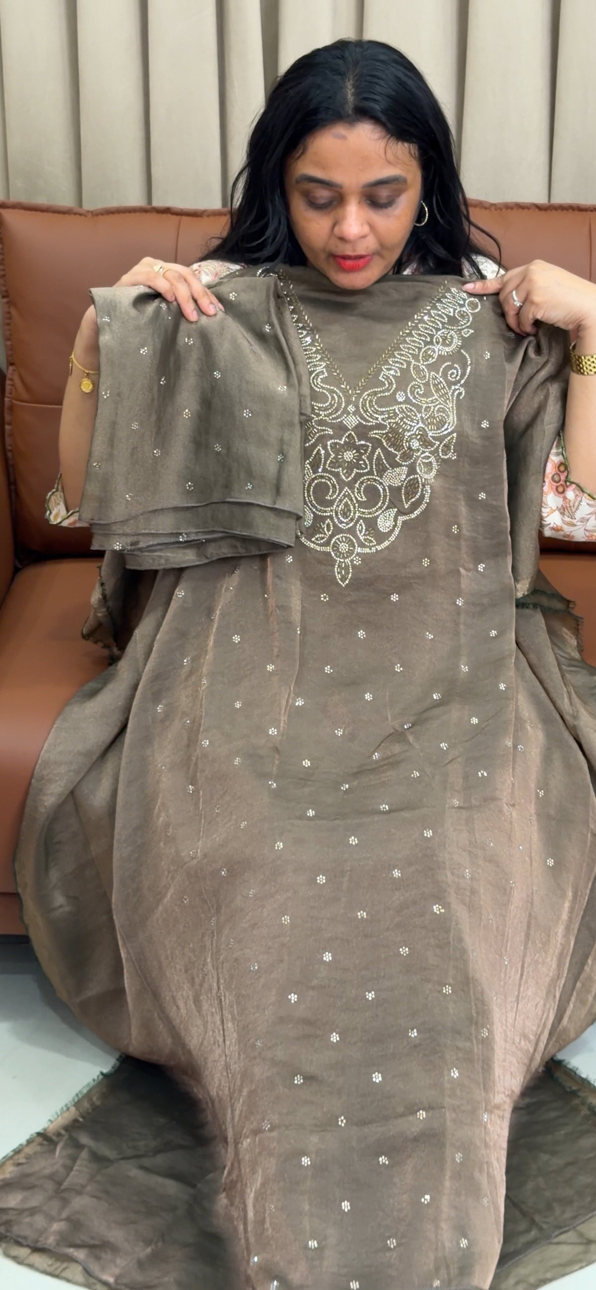 SHIMMER TISSUE UNSTITCHED SALWAR SUITS - IHA 35890