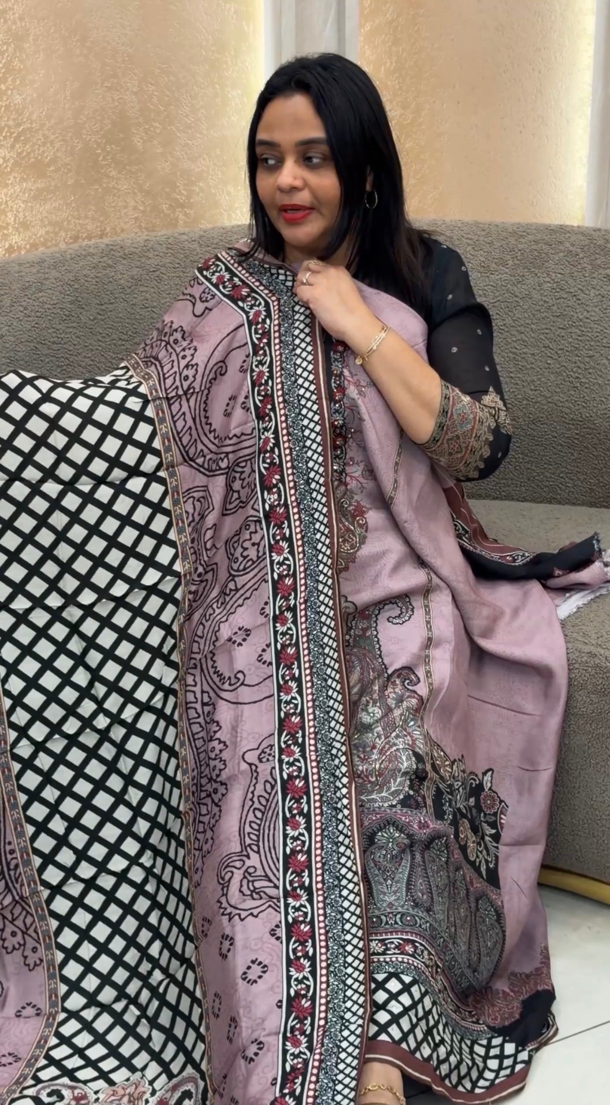 PRINTED MUL CHANDERI UNSTITCHED SALWAR SUITS - IHA 32861