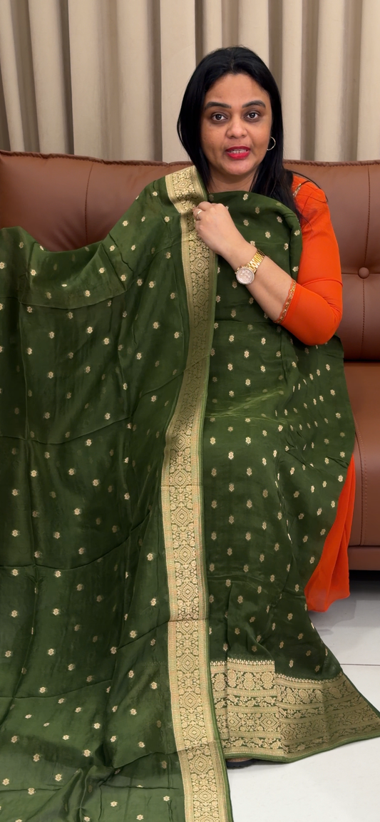 VISCOSE GEORGETTE UNSTITCHED SALWAR SUITS - IHA 34266