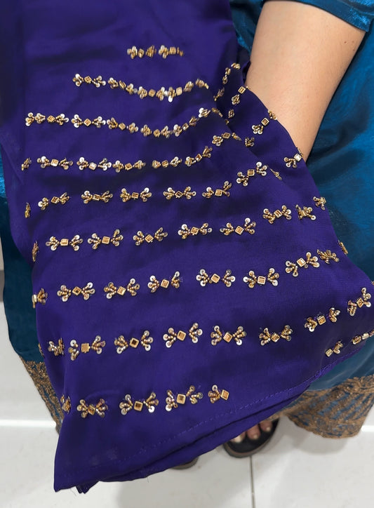 HAND WORKED BLOUSE MATERIAL - IHA 24105