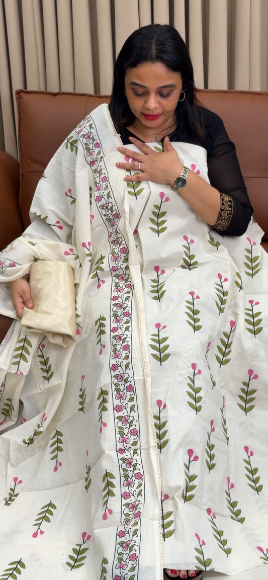 MUL MUL UNSTITCHED SALWAR SUITS - IHA 34388