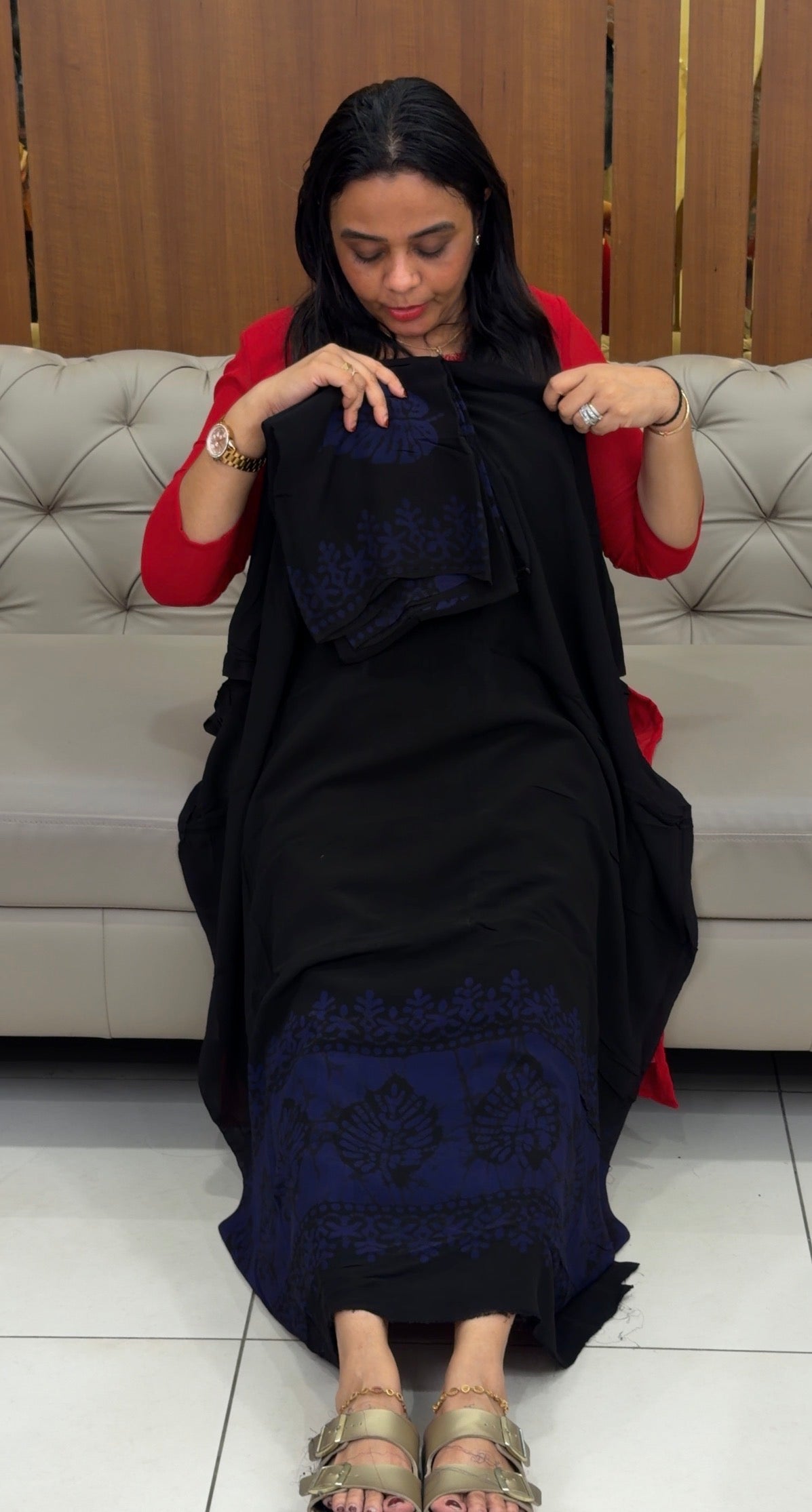 BATIK PRINTED GEORGETTE UNSTITCHED SALWAR SUITS - IHA 32054