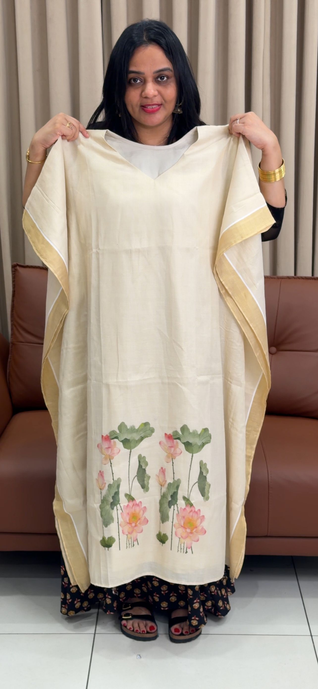 IHA'S IN-HOUSE TISSUE KAFTAN TOPS - IHA 34120