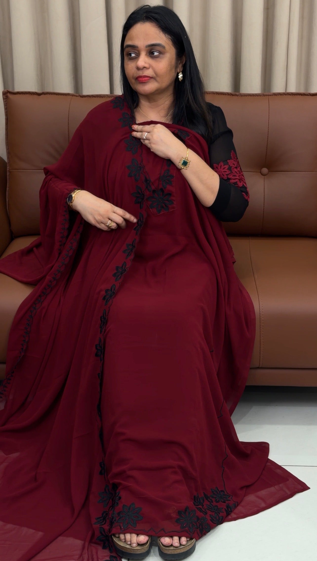 IHA'S IN-HOUSE FAUX GEORGETTE TOP,BOTTOM AND DUPATTA - IHA  33478
