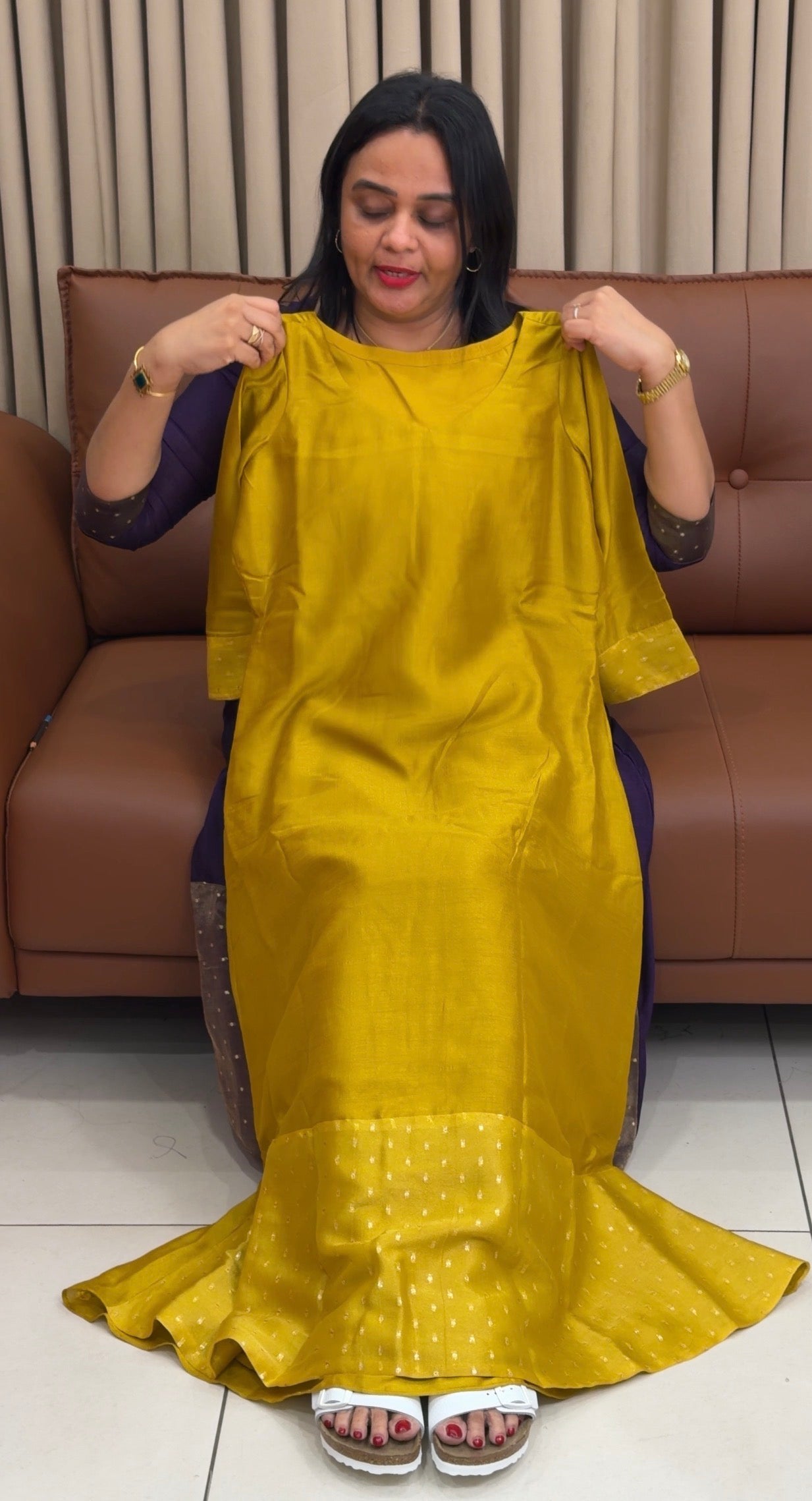 IHA'S IN-HOUSE SEMI RAW SILK ALINE TOPS - IHA 34402