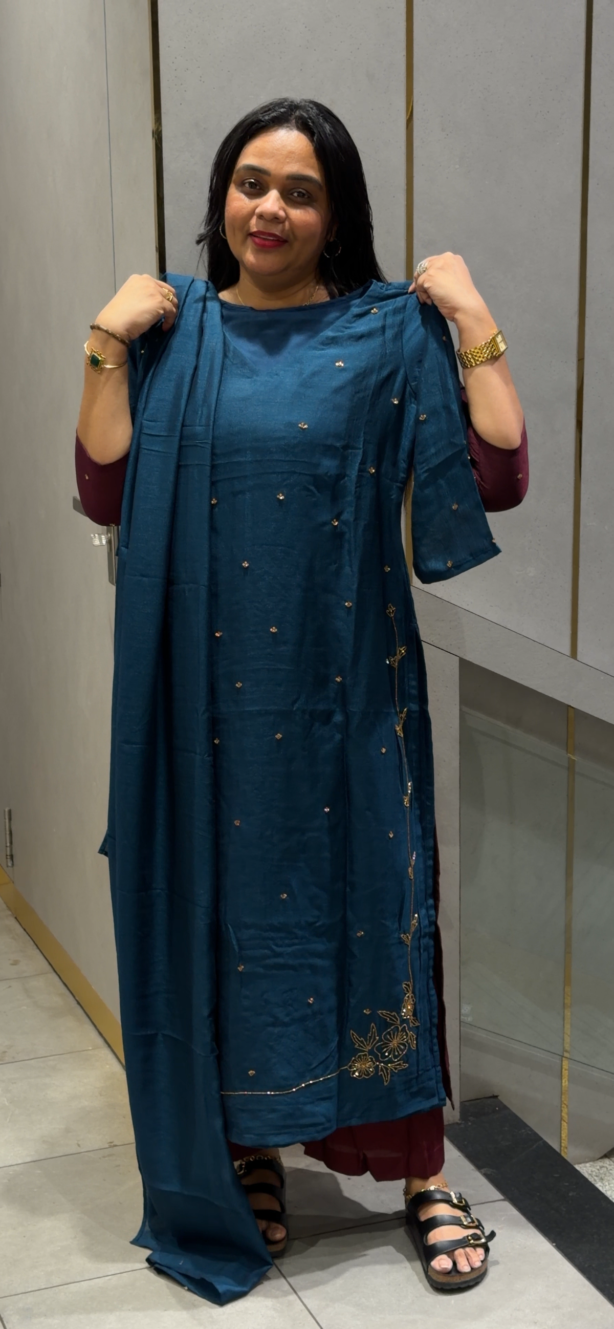 IHA'S IN-HOUSE SEMI RAW SILK UNSTITCHED SALWAR SUITS - IHA 35294
