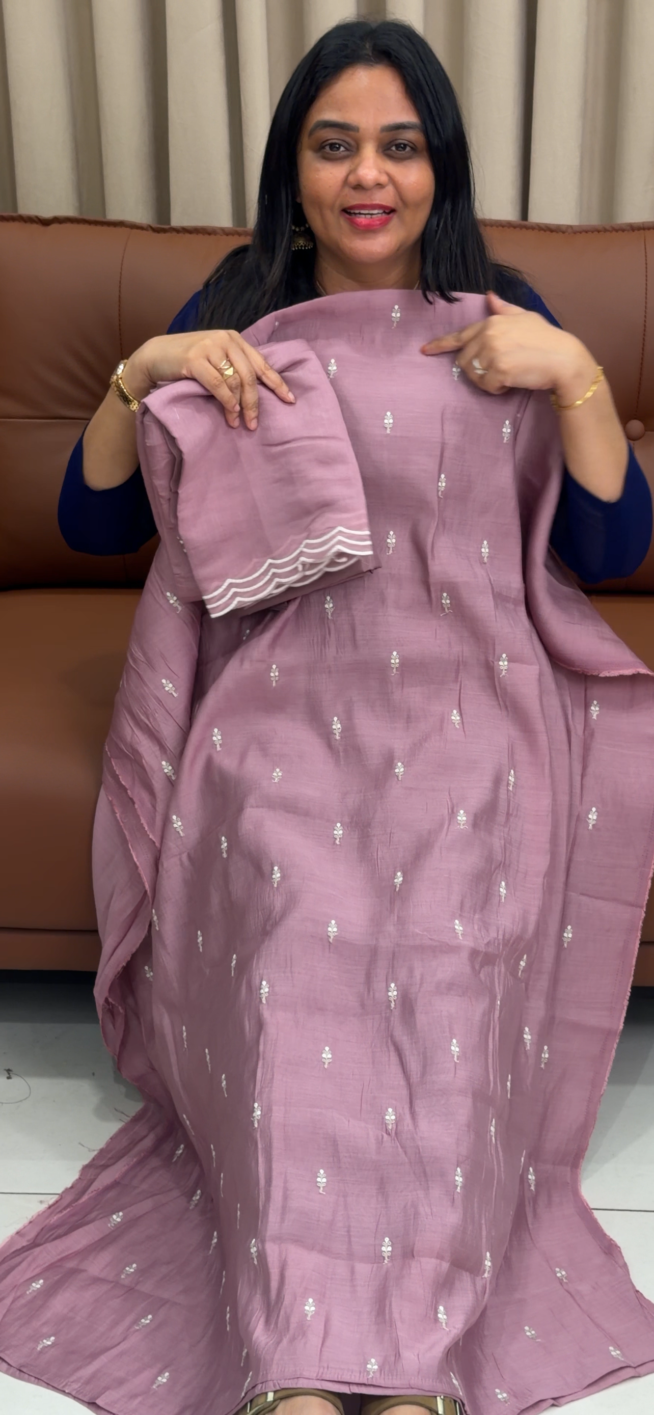MUL CHANDERI UNSTITCHED SALWAR SUITS - IHA 33654