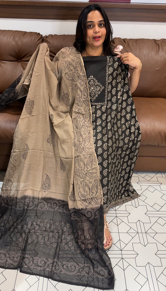 AJRAKH PRINTED UNSTITCHED SALWAR SUITS - 27720