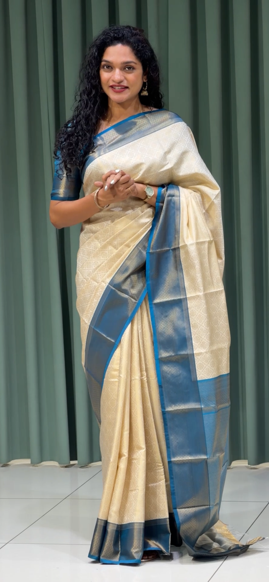 SEMI BROCADE SAREES - IHA 32963