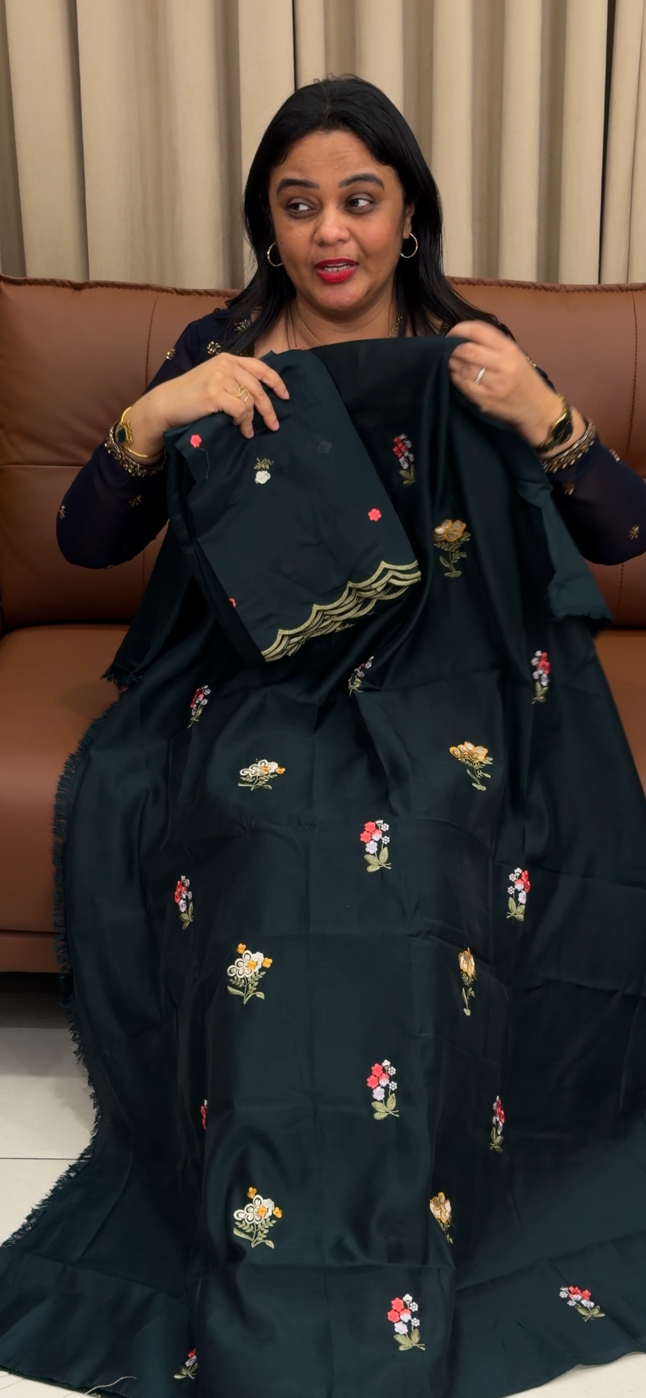 MALAI CHANDERI UNSTITCHED SALWAR SUITS - IHA 34241