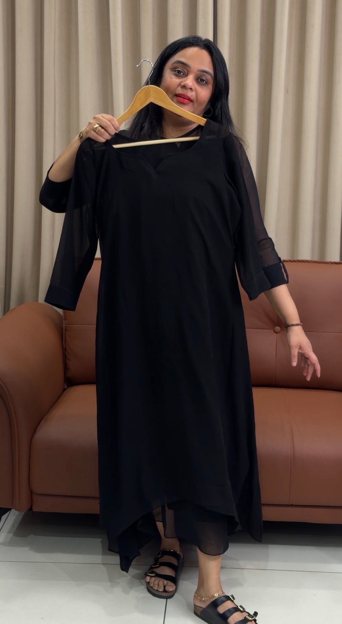 IHA'S IN-HOUSE GEORGETTE ALINE TOPS - IHA 35211