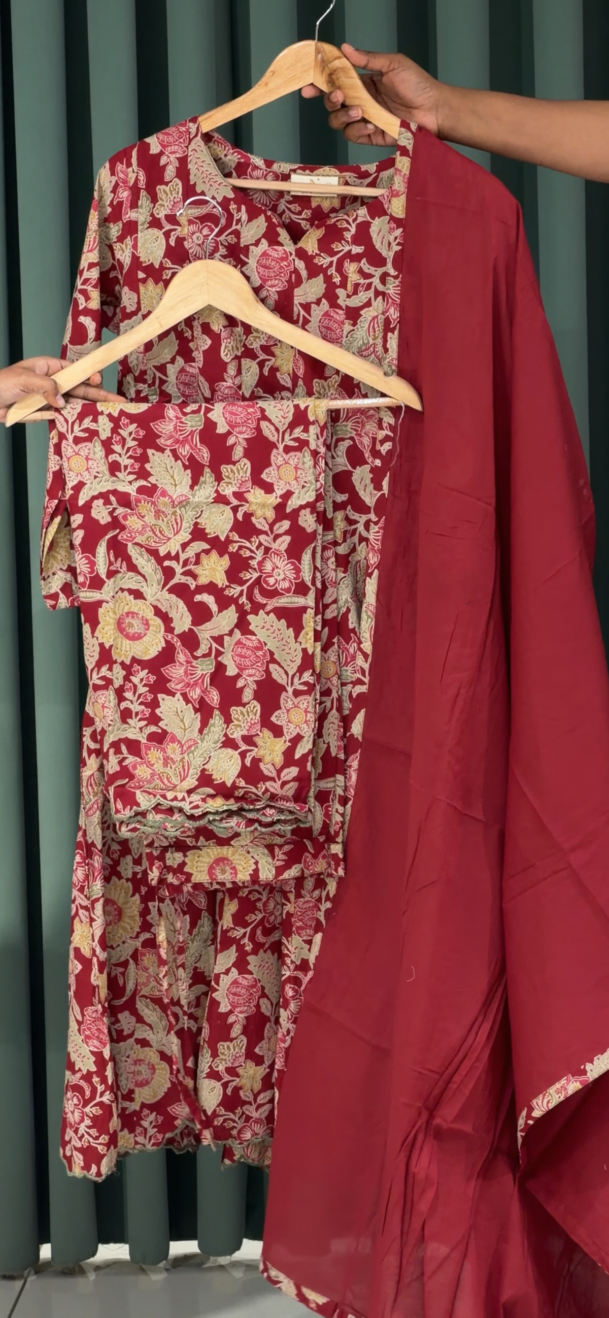 READY TO WEAR PRINTED TOP , BOTTOM AND DUPATTA - IHA 35987